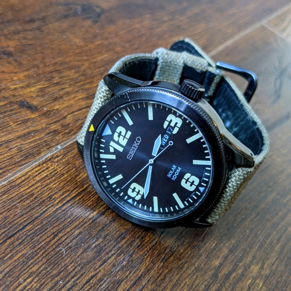 Seiko Solar SNE331 Military Style Field Watch